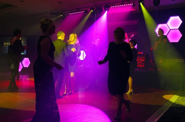 Dance floor lighting for live band performance